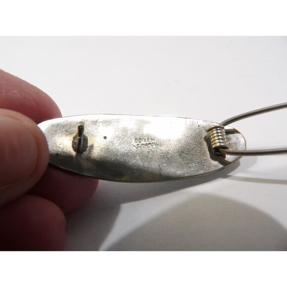 Vintage Daisy Flower Mother of Pearl Inlay Blue Turquoise Hair Clip, 1.75" - Picture 5 of 12